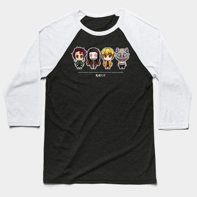 demon slayer pixel art Baseball T-Shirt by eternal sunshine